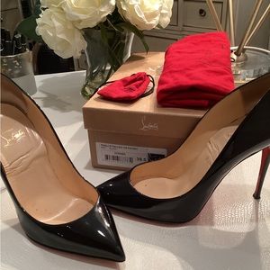 Christian Louboutin Pigalle Follies 100 Pumps EU 39.5 US 9.5 Black Patent